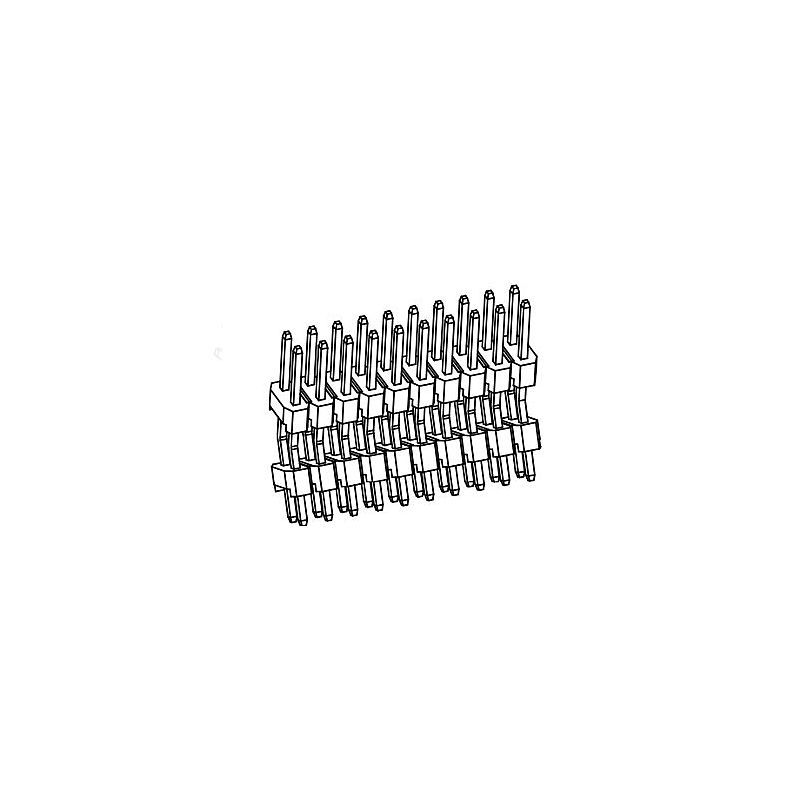 PH2.54*H2.5mm Pin Header Double row Double plastic angle series